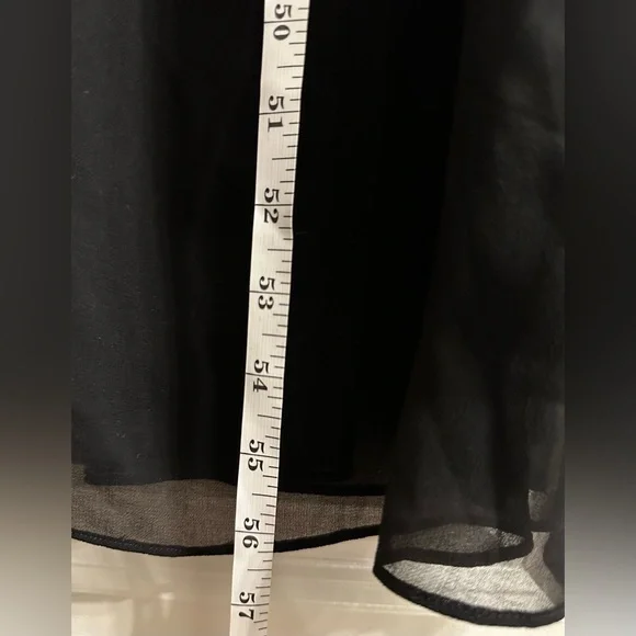 White House Black Market Sleeveless Draped Gown 4P Black V-Neck Chiffon Lined - Picture 13 of 16